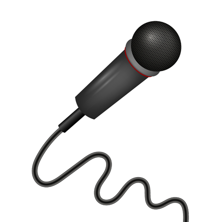 Retro Microphone Icon Isolated on White Backgroundのイラスト素材