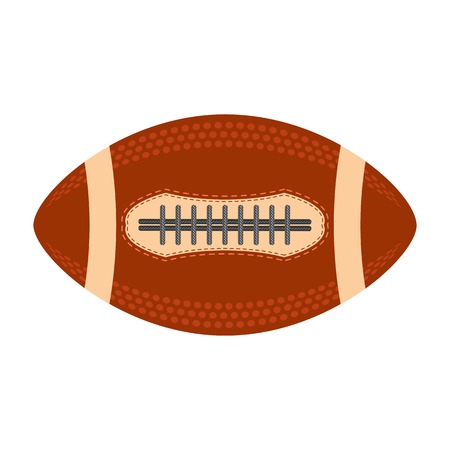 American Football Ball Isolated on White Background. Rugby Sport Icon. Sports Equipment Oval Design Element.のイラスト素材