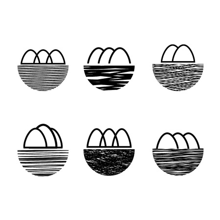 Nest and Eggs Icon Isolated on White Backgroundのイラスト素材
