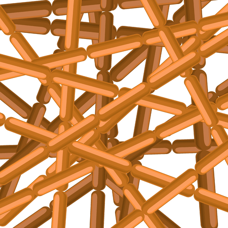 Realistic Boiled Sausages on White Background. Street Fast Food.のイラスト素材