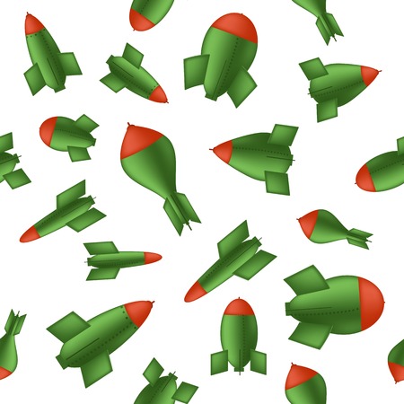 Bomb Silhouettes Seamless Pattern. Military Weapon Backgroundのイラスト素材