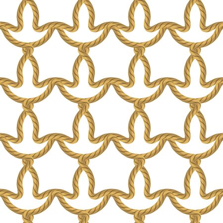 Rope Seamless Pattern Isolated on White Backgroundのイラスト素材