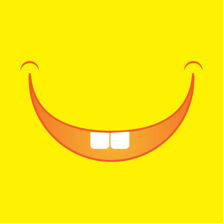 Cartoon Smile Isolated on Yellow Backgroundのイラスト素材