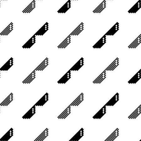 Black Pixel Sunglasses Seamless Pattern Isolated on White Backgroundのイラスト素材
