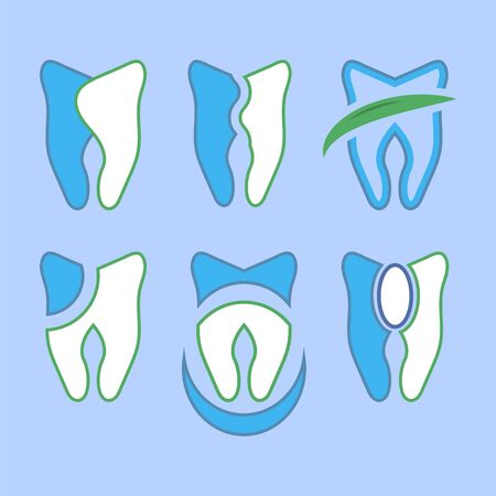 Healthy Human Tooth  on Blue Background. Dental Care Concept for Dentistry Clinic or Dentist Medical Center.のイラスト素材