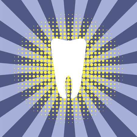 Healthy Human Tooth on Blue Background. Dental Care Concept for Dentistry Clinic or Dentist Medical Centerのイラスト素材
