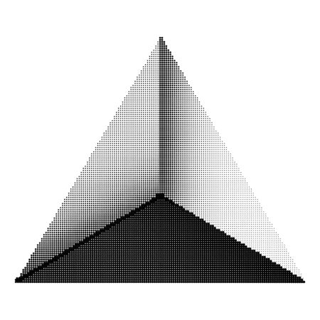 Triangle Halftone Pattern. Set of Dots. Dotted Texture on White Background. Overlay Grunge Template. Distress Linear Design. Fade Monochrome Points. Pop Art Backdrop.のイラスト素材