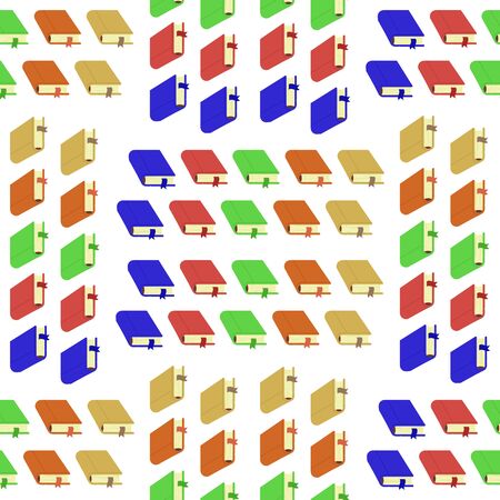 Different Books Seamless Pattern on White Background.のイラスト素材