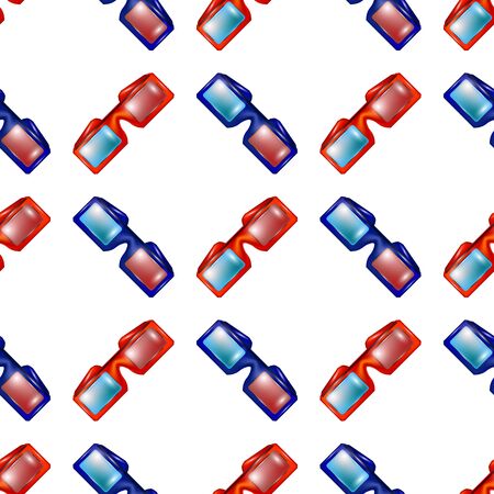 Colorful Stereo Glasses Seamless Pattern Isolated on White Backround.のイラスト素材