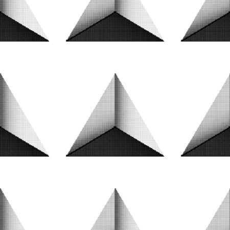 Triangle Halftone Seamless Pattern. Set of Dots. Dotted Texture on White Background. Overlay Grunge Template. Distress Linear Design. Fade Monochrome Points. Pop Art Backdrop.のイラスト素材
