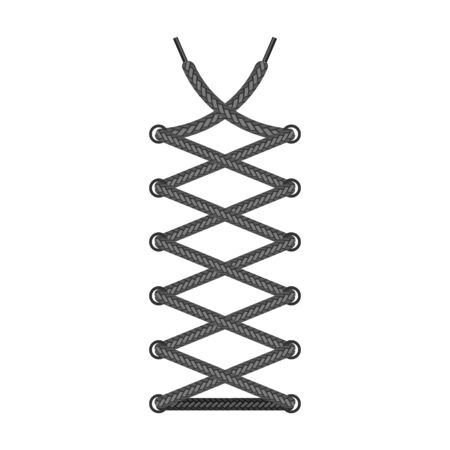 Grey Shoelace Icon Isolated on White Background.のイラスト素材