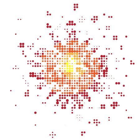 Halftone Explode Flash, Cartoon Explosion, Star Burst. Sharp Particles Fly in the Air.のイラスト素材