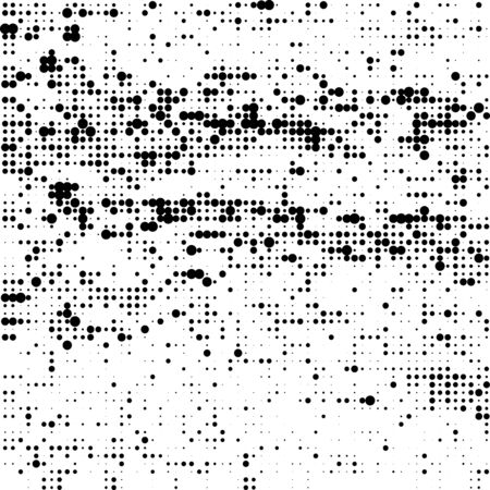 Halftone Pattern. Set of Dots. Dotted Texture on White Background. Overlay Grunge Template. Distress Linear Design. Fade Monochrome Points. Pop Art Backdrop.のイラスト素材