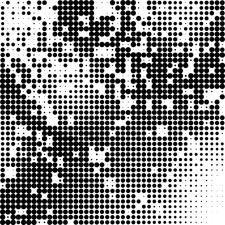 Halftone Pattern. Set of Dots. Dotted Texture on White Background. Overlay Grunge Template. Distress Linear Design. Fade Monochrome Points. Pop Art Backdrop.のイラスト素材