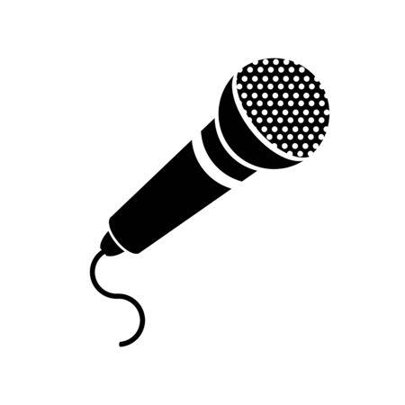 Retro Microphone Icon Isolated on White Background.のイラスト素材