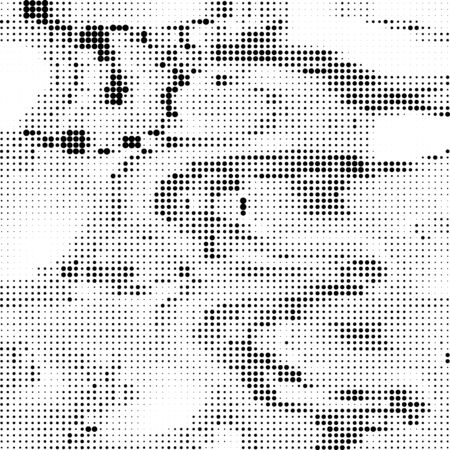 Halftone Pattern. Set of Dots. Dotted Texture on White Background. Overlay Grunge Template. Distress Linear Design. Fade Monochrome Points. Pop Art Backdrop.のイラスト素材