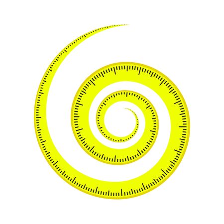 Hand Holding Roulette Construction Tool. Industrial Measure Tape Icon Isolated on White Background.のイラスト素材