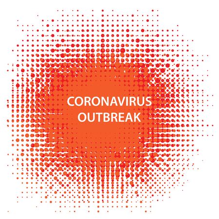 Stop Pandemic Novel Coronavirus Sign on Red Halftone Background. COVID-19.のイラスト素材