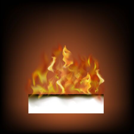 Burning White Paper Isolated on Black Background.のイラスト素材