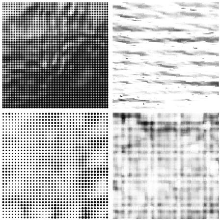 Halftone Pattern. Set of Dots. Dotted Texture on White Background. Overlay Grunge Template. Distress Linear Design. Fade Monochrome Points. Pop Art Backdrop.のイラスト素材