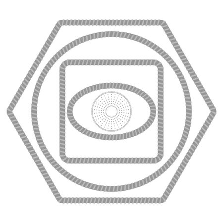 Set of Different Bath Shower Hose Icon Isolated on White Background. Bathroom Collection. Flat Design. Hosepipe Frame Set.のイラスト素材