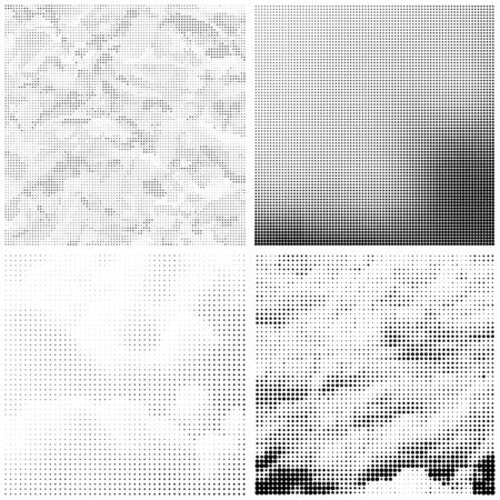 Halftone Pattern. Set of Dots. Dotted Texture on White Background. Overlay Grunge Template. Distress Linear Design. Fade Monochrome Points. Pop Art Backdrop.のイラスト素材