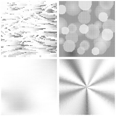 Halftone Pattern. Set of Dots. Dotted Texture on White Background. Overlay Grunge Template. Distress Linear Design. Fade Monochrome Points. Pop Art Backdrop.のイラスト素材