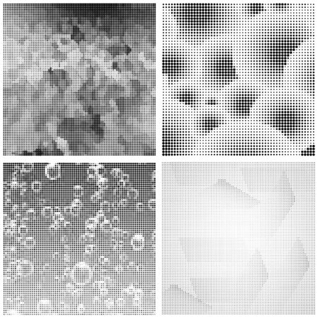 Halftone Pattern. Set of Dots. Dotted Texture on White Background. Overlay Grunge Template. Distress Linear Design. Fade Monochrome Points. Pop Art Backdrop.のイラスト素材