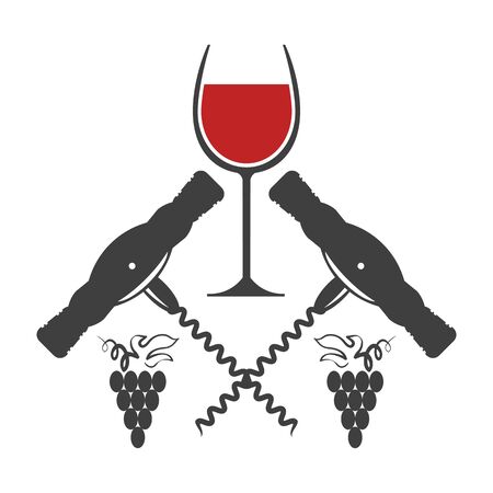 Retro Wood Corkscrew Icon for Opening Wine Bottle Isolated on White Background.のイラスト素材
