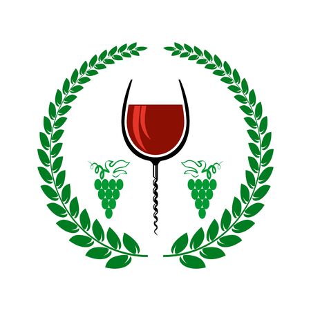 Retro Wood Corkscrew Icon for Opening Wine Bottle Isolated on White Background.のイラスト素材