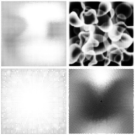 Halftone Pattern. Set of Dots. Dotted Texture on White Background. Overlay Grunge Template. Distress Linear Design. Fade Monochrome Points. Pop Art Backdrop.のイラスト素材