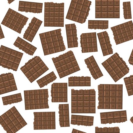 Milk Brown Chocolate Bar Seamless Pattern. Sweet Food.のイラスト素材