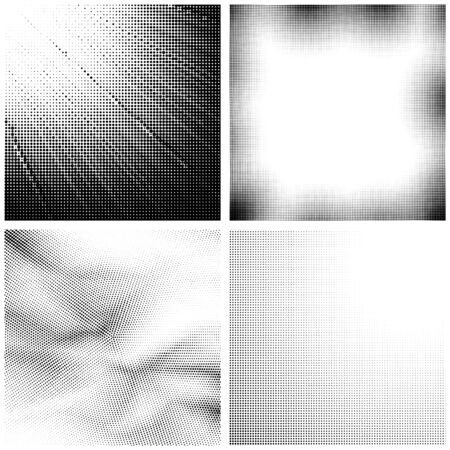 Halftone Pattern. Set of Dots. Dotted Texture on White Background. Overlay Grunge Template. Distress Linear Design. Fade Monochrome Points. Pop Art Backdrop.のイラスト素材