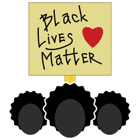 Black Lives Matter Paper Banner for Protest on White Background.のイラスト素材