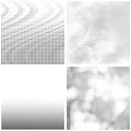 Halftone Pattern. Set of Dots. Dotted Texture on White Background. Overlay Grunge Template. Distress Linear Design. Fade Monochrome Points. Pop Art Backdrop.のイラスト素材