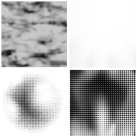 Halftone Pattern. Set of Dots. Dotted Texture on White Background. Overlay Grunge Template. Distress Linear Design. Fade Monochrome Points. Pop Art Backdrop.のイラスト素材