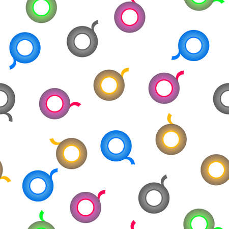 Colored  Tape Seamless Pattern Isolated on White Background. Insulating Roll.のイラスト素材