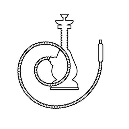 Arabic Hookah Silhouette Isolated on White Background.のイラスト素材