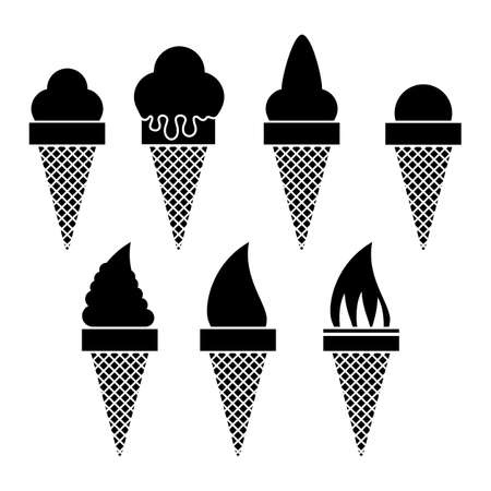 Sweet Ice Cream Icon Isolated on White Background.のイラスト素材