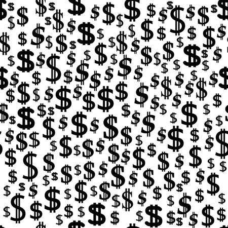 Dollar Icon Seamless Pattern Isolated on White Background.のイラスト素材