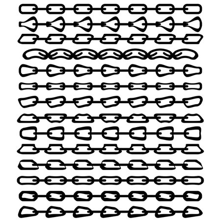 Set of Different Chain Frames Isolated on White Background.のイラスト素材