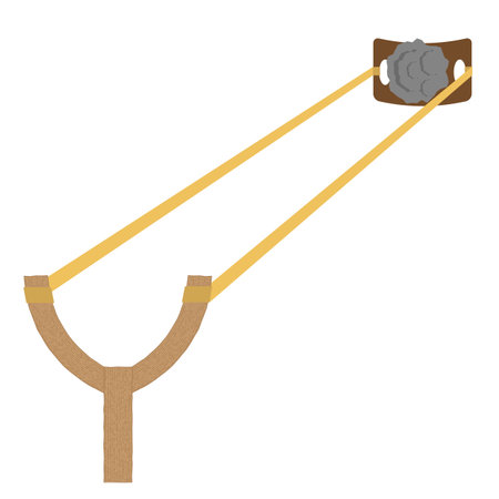 Slingshot Weapon Icon Isolated on White Background.