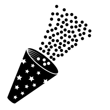 Black Confetti Icon Isolated on White Background.のイラスト素材