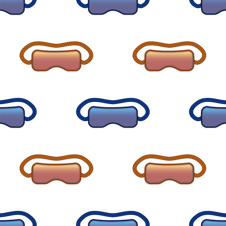 Sleep Mask Icon Seamless Pattern Isolated on White Background.のイラスト素材