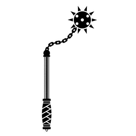 Medial Weapon Isolated on White Background. Spiked Metal Ball Iconのイラスト素材