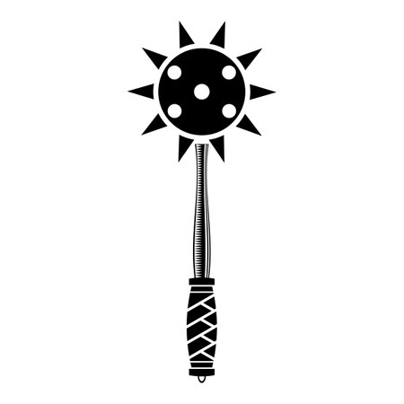 Medial Weapon Isolated on White Background. Spiked Metal Ball Iconのイラスト素材