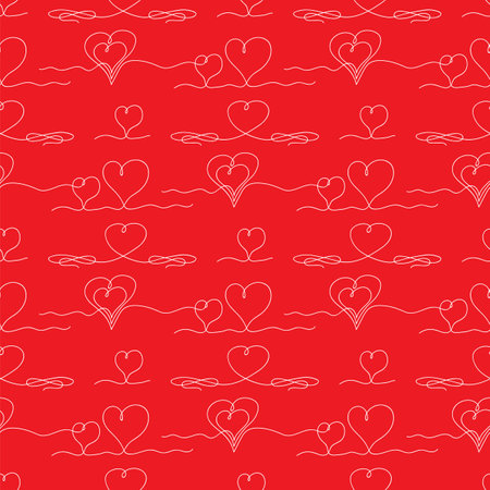 One Continuous Line Drawing Heart Icon. Symbol of Love. Elegant Wedding Doodles. Valentine Day Print.のイラスト素材