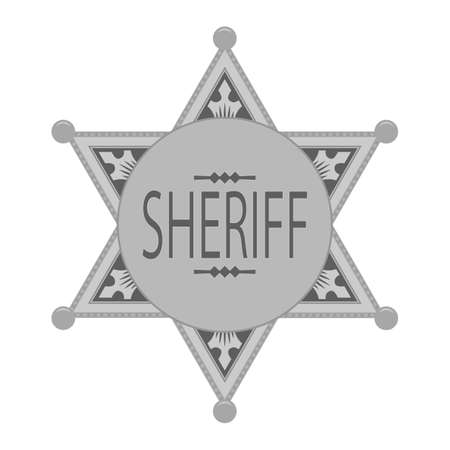 Grey Sheriff Star Icon Isolated on White Backgroundのイラスト素材
