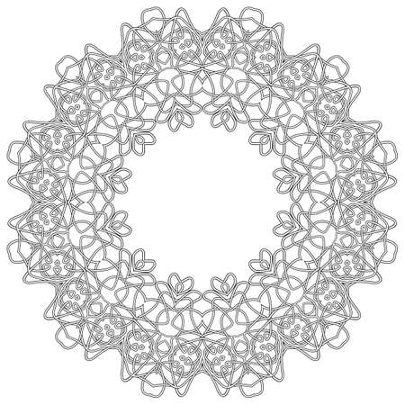 Celtic Pattern Isolated on White Background. Scandinavian Design. Decorative Vikings Logoのイラスト素材