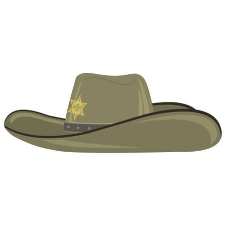 Old West Sheriff Hat Isolated on White Backgroundのイラスト素材